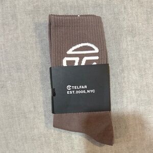 Telfar Taupe Casual Socks